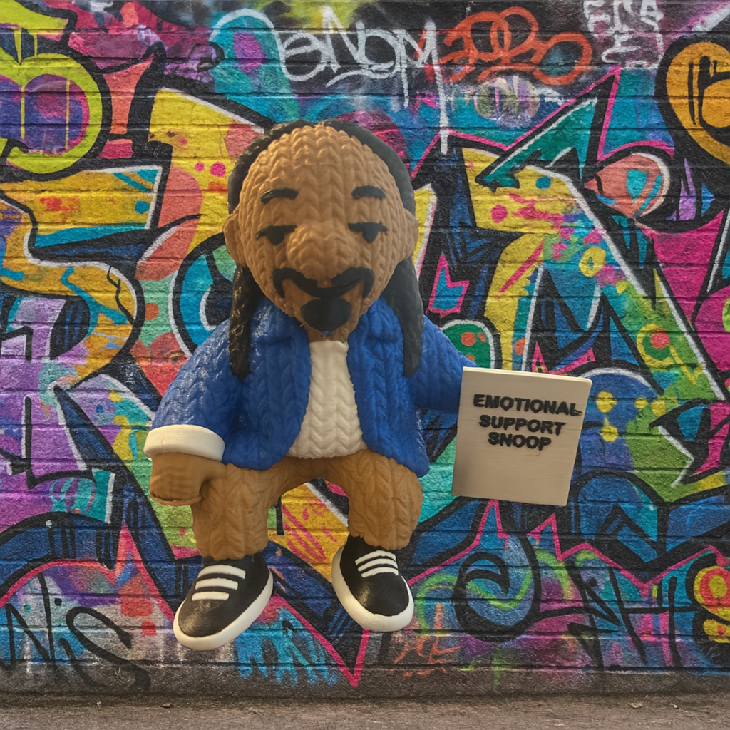 3D Printed Emotional Support Snoop - 6 inches tall