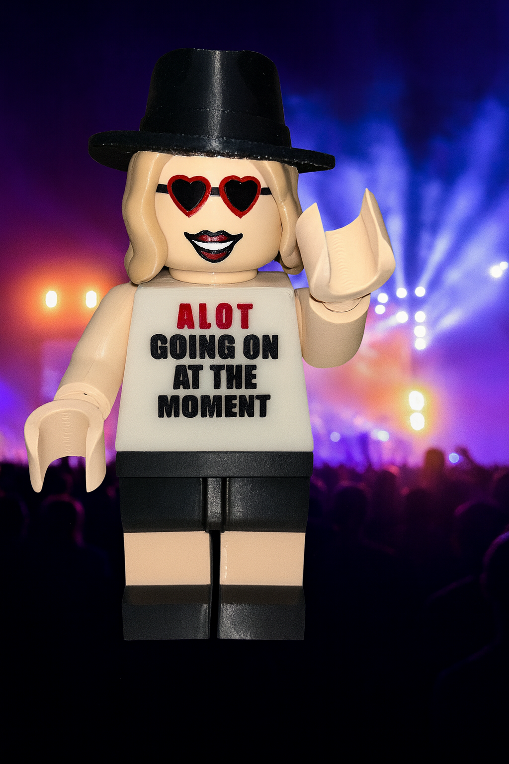 ✨ Taylor Swift-Inspired Brick Lady – “A Lot Going On” Edition ✨